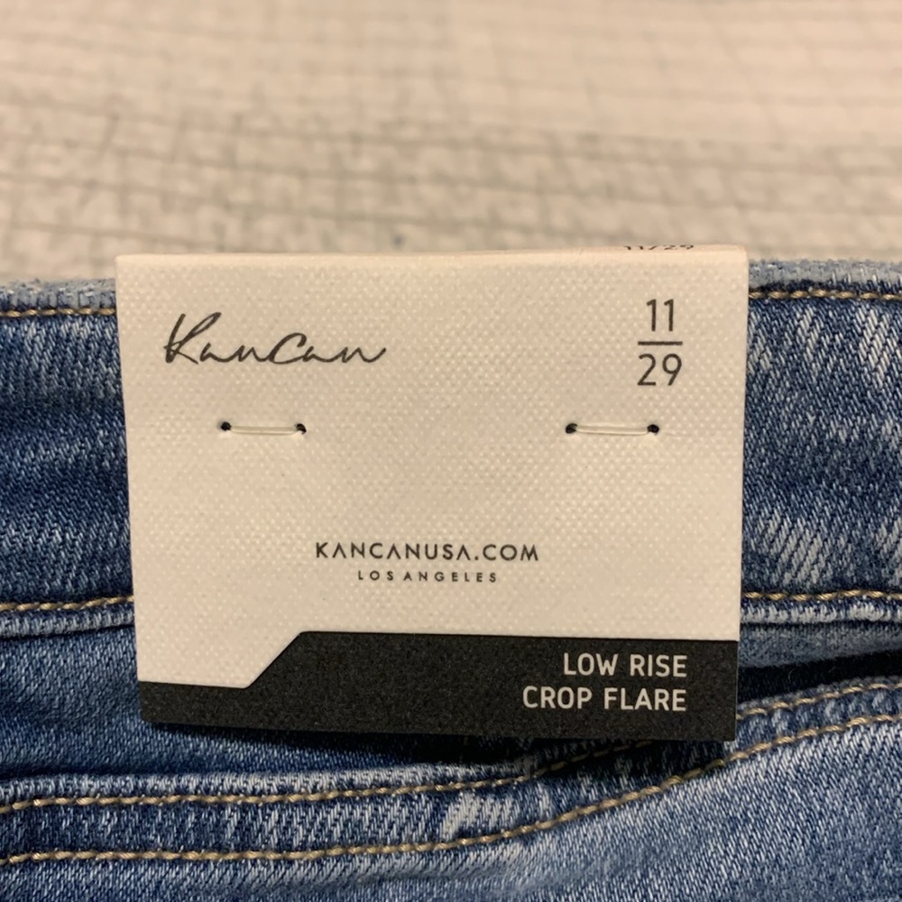 KanCan size 11/29 low rise crop flare blue jeans NWT - Picture 7 of 7